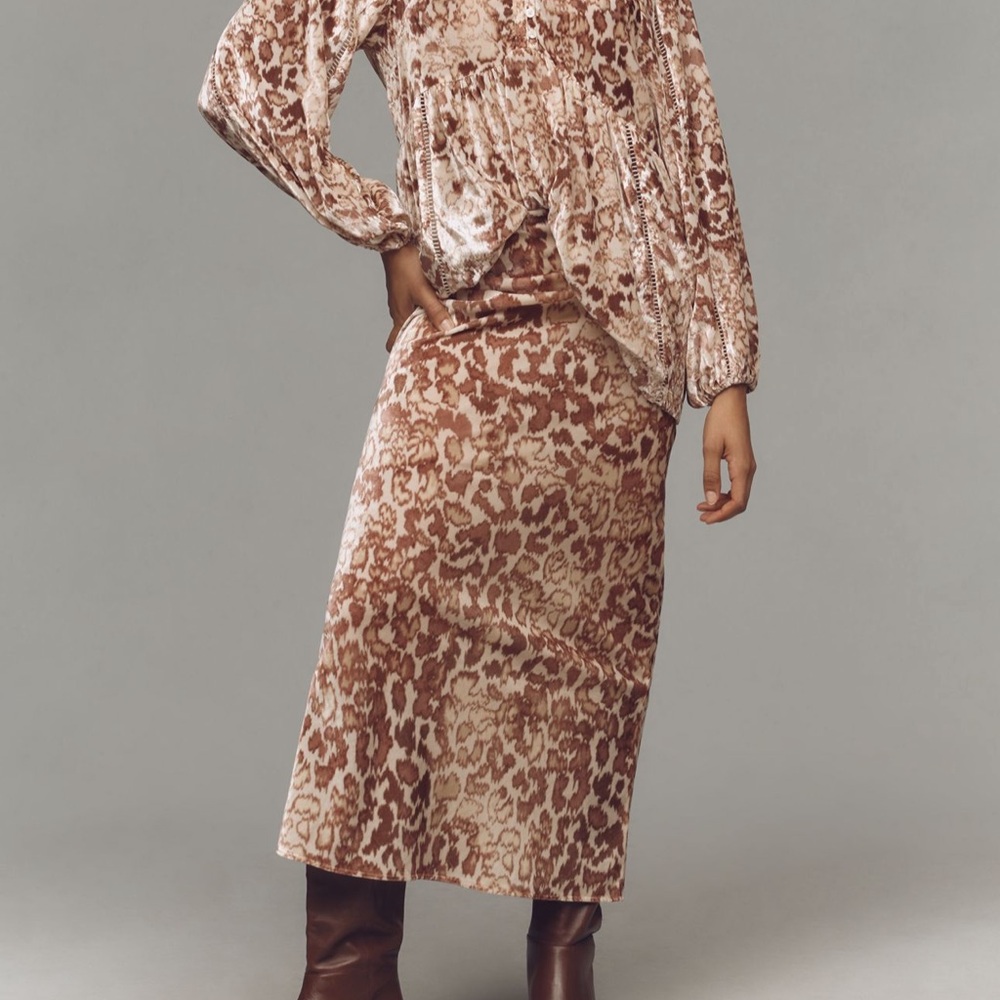 *Anthropologie The Tilda Maxi Slip Skirt: Velvet Edition
